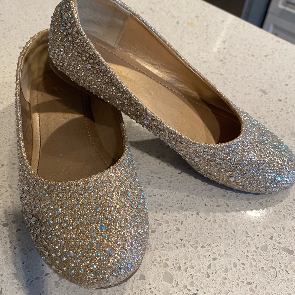 Dream Paris Girls Dress Flats Sparkle Glitter Rhinestones